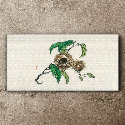 Obraz Canvas Kasztanowy gałąź z liśćmi
