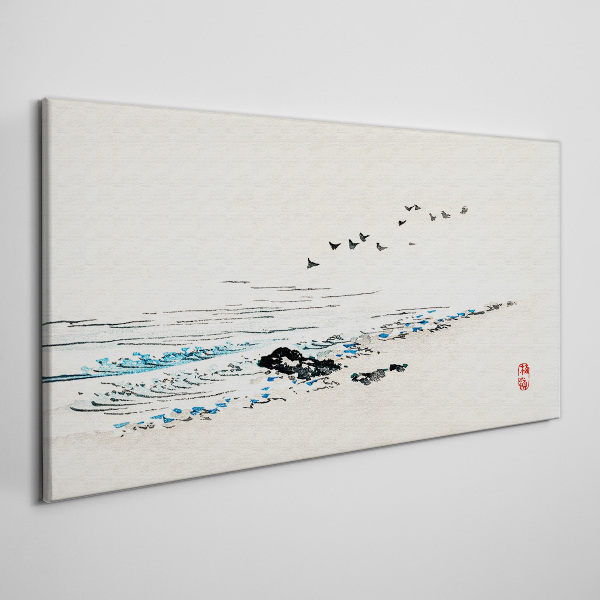 Obraz Canvas Spokojne wybrzeże z ptakami
