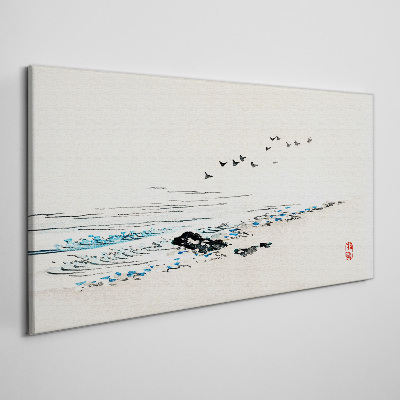 Obraz Canvas Spokojne wybrzeże z ptakami