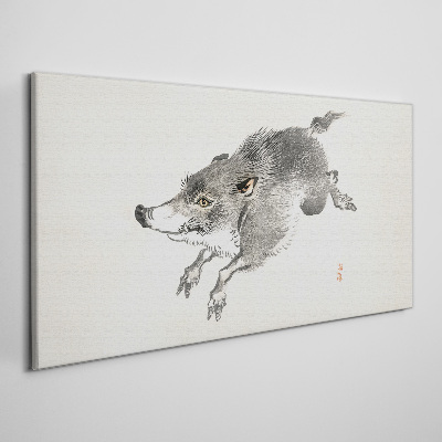 Obraz Canvas Biegnący dzik