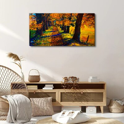 Obraz Canvas Złota aleja w jesiennym słońcu