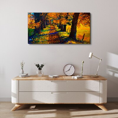 Obraz Canvas Złota aleja w jesiennym słońcu