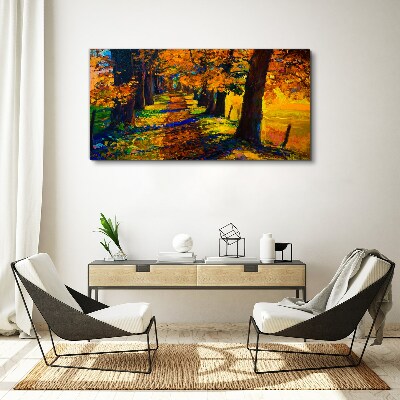 Obraz Canvas Złota aleja w jesiennym słońcu