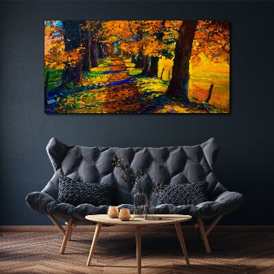 Obraz Canvas Złota aleja w jesiennym słońcu