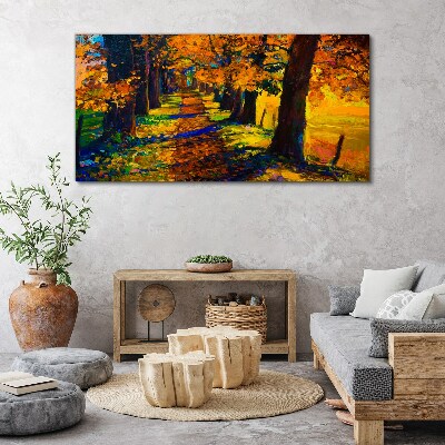 Obraz Canvas Złota aleja w jesiennym słońcu