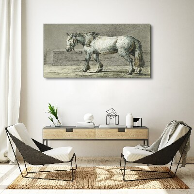 Obraz Canvas Spacerujący koń w szarościach