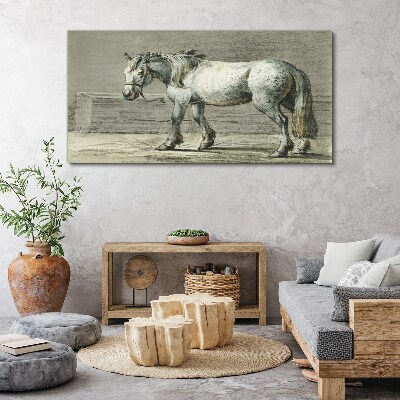 Obraz Canvas Spacerujący koń w szarościach