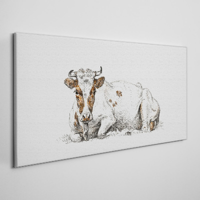 Obraz Canvas Spokojna krowa na łące