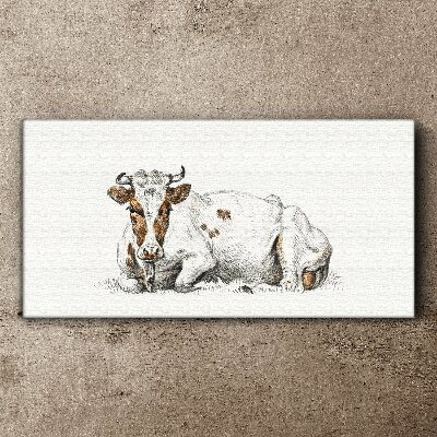 Obraz Canvas Spokojna krowa na łące