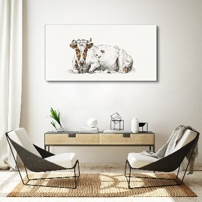 Obraz Canvas Spokojna krowa na łące
