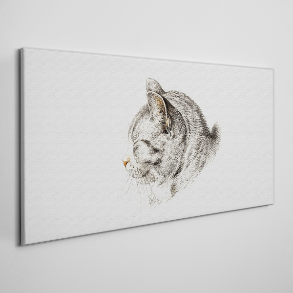 Obraz Canvas Portret szarego kota na białym tle