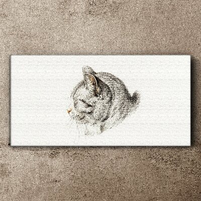 Obraz Canvas Portret szarego kota na białym tle