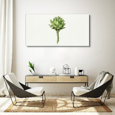 Obraz Canvas Zielony karczoch na białym tle
