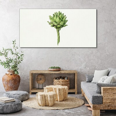 Obraz Canvas Zielony karczoch na białym tle