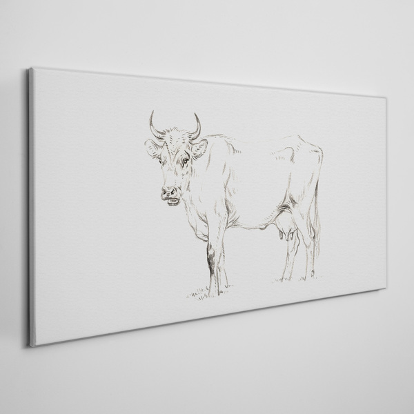 Obraz Canvas „Krowa na tle białym”