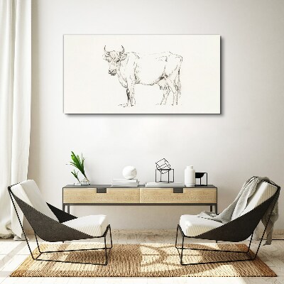 Obraz Canvas „Krowa na tle białym”