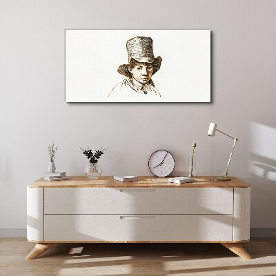 Obraz Canvas Portret w kapeluszu