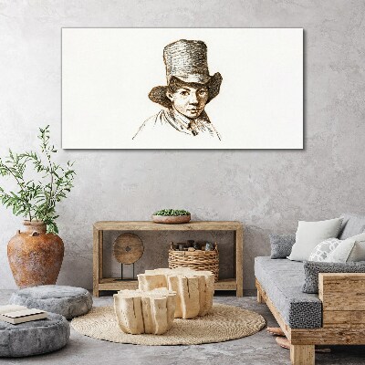 Obraz Canvas Portret w kapeluszu