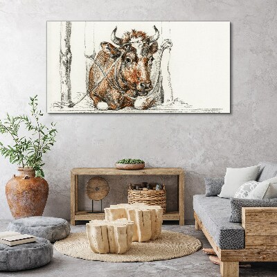 Obraz na Płótnie Rysunek zwierzę krowa