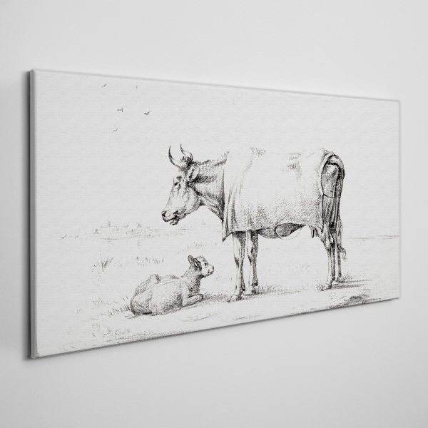 Obraz Canvas Rysunek zwierzę krowy cielę