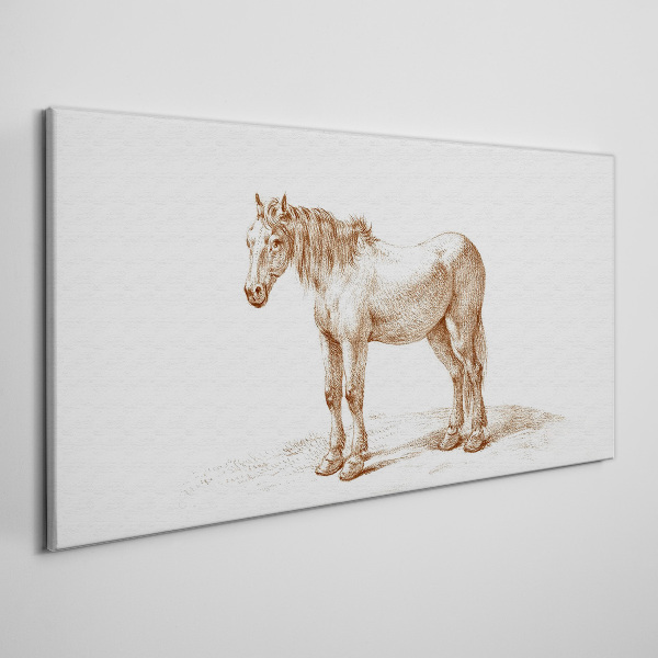 Obraz Canvas Rysunek konia w odcieniach brązu