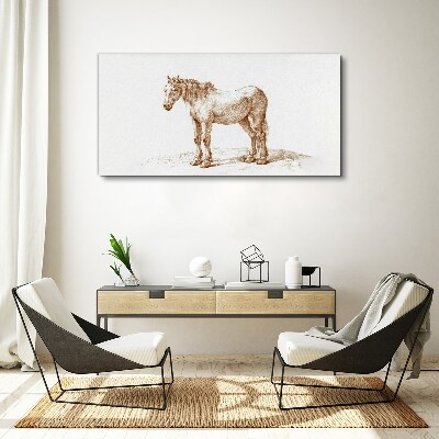 Obraz Canvas Rysunek konia w odcieniach brązu