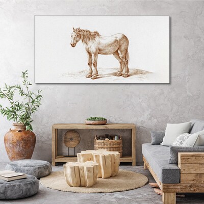 Obraz Canvas Rysunek konia w odcieniach brązu