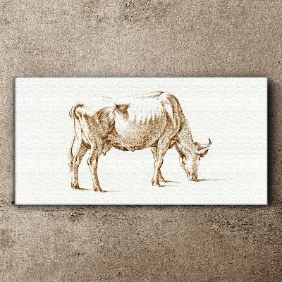 Obraz Canvas Krowa w brązowym konturze