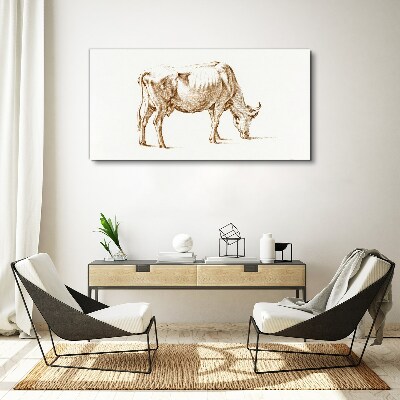 Obraz Canvas Krowa w brązowym konturze
