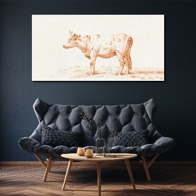 Obraz Canvas Rysunek zwierzę krowa