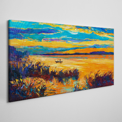 Obraz Canvas Woda niebo zachód słońca