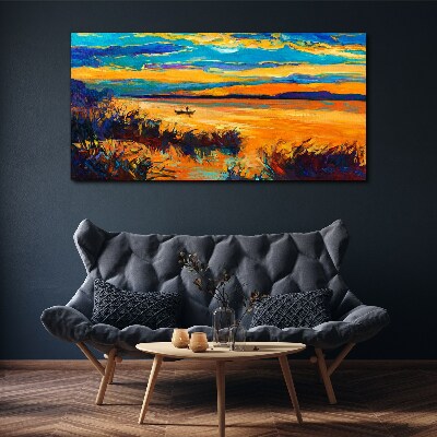 Obraz Canvas Woda niebo zachód słońca