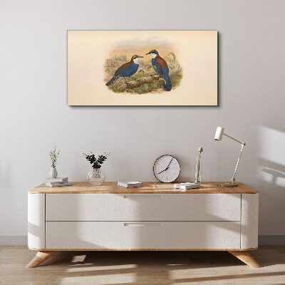 Obraz Canvas Rozmowa ptaków w pastelowej scenerii