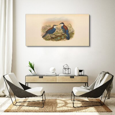 Obraz Canvas Rozmowa ptaków w pastelowej scenerii