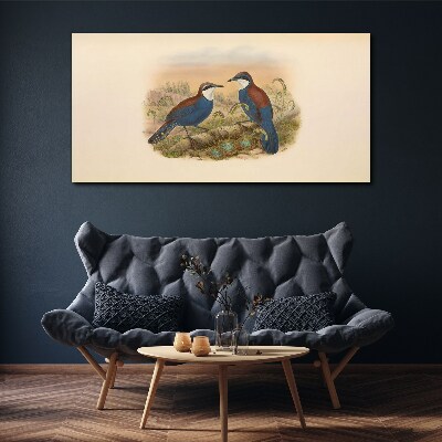 Obraz Canvas Rozmowa ptaków w pastelowej scenerii