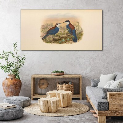 Obraz Canvas Rozmowa ptaków w pastelowej scenerii