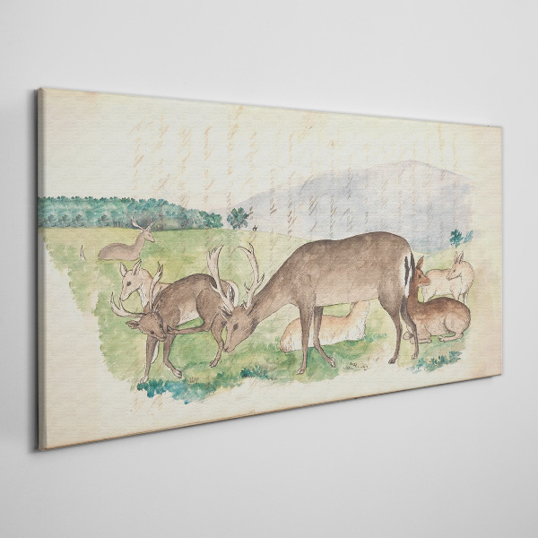 Obraz Canvas Spokojny krajobraz z jeleniem