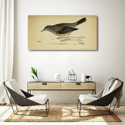 Obraz Canvas Ptak na tle beżowym