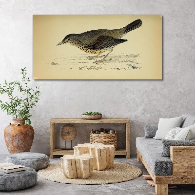Obraz Canvas Ptak na tle beżowym