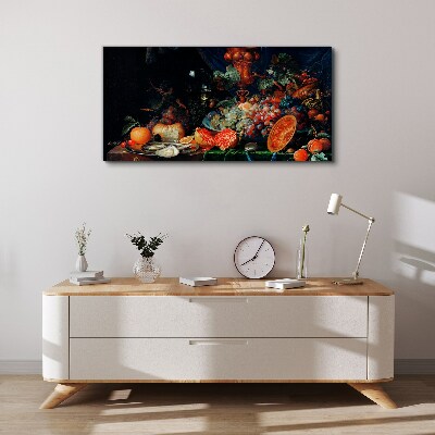 Obraz Canvas Martwa natura z owocami i muszlami