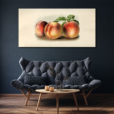 Obraz Canvas Trzy brzoskwinie na białym tle