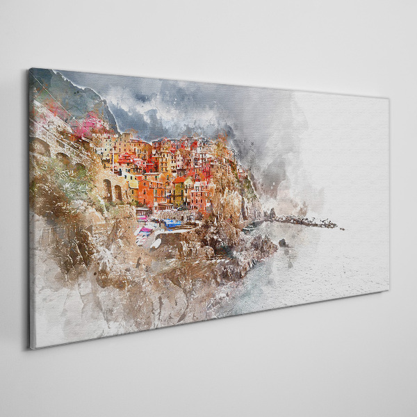 Obraz Canvas Kolorowe miasteczko nad morzem