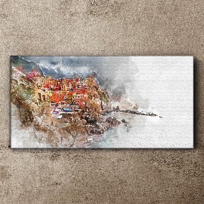 Obraz Canvas Kolorowe miasteczko nad morzem