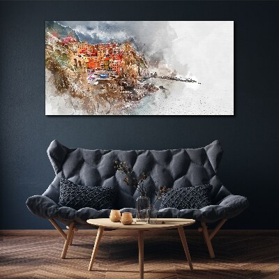 Obraz Canvas Kolorowe miasteczko nad morzem