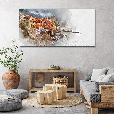 Obraz Canvas Kolorowe miasteczko nad morzem