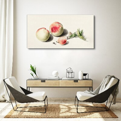 Obraz Canvas Soczyste brzoskwinie na jasnym tle