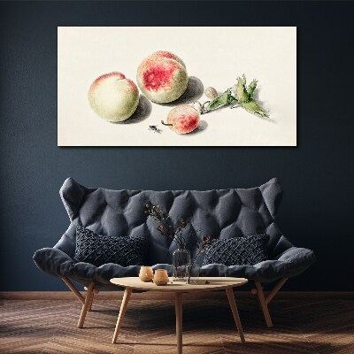 Obraz Canvas Soczyste brzoskwinie na jasnym tle
