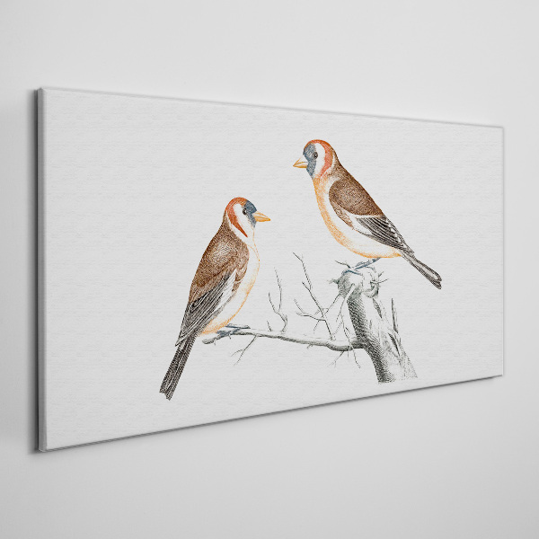 Obraz Canvas Dwa ptaki na gałęzi