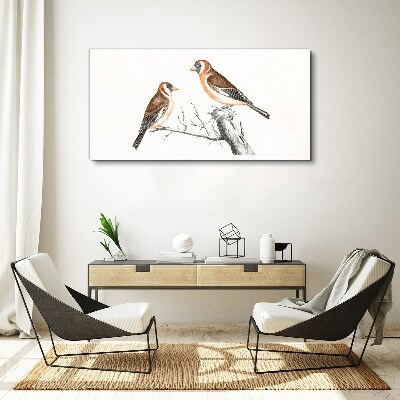 Obraz Canvas Dwa ptaki na gałęzi