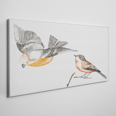 Obraz Canvas Ptaki w locie i na gałęzi